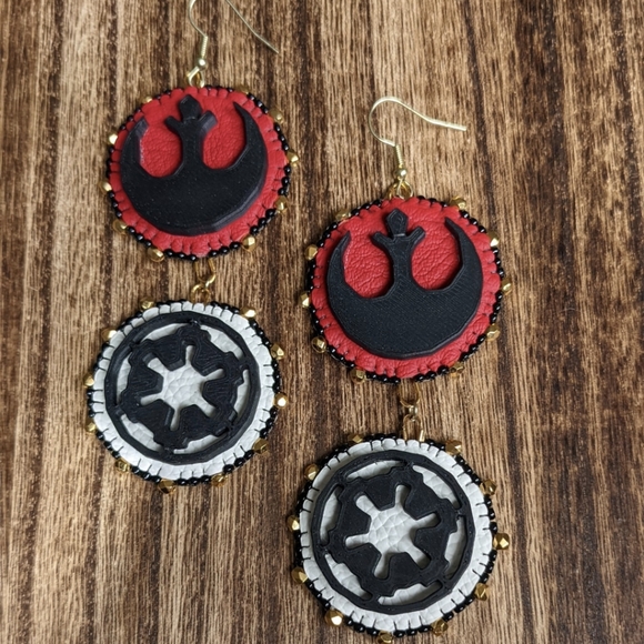 Star Wars Inspired Galactic vs Rebel Earrings - Picture 2 of 2